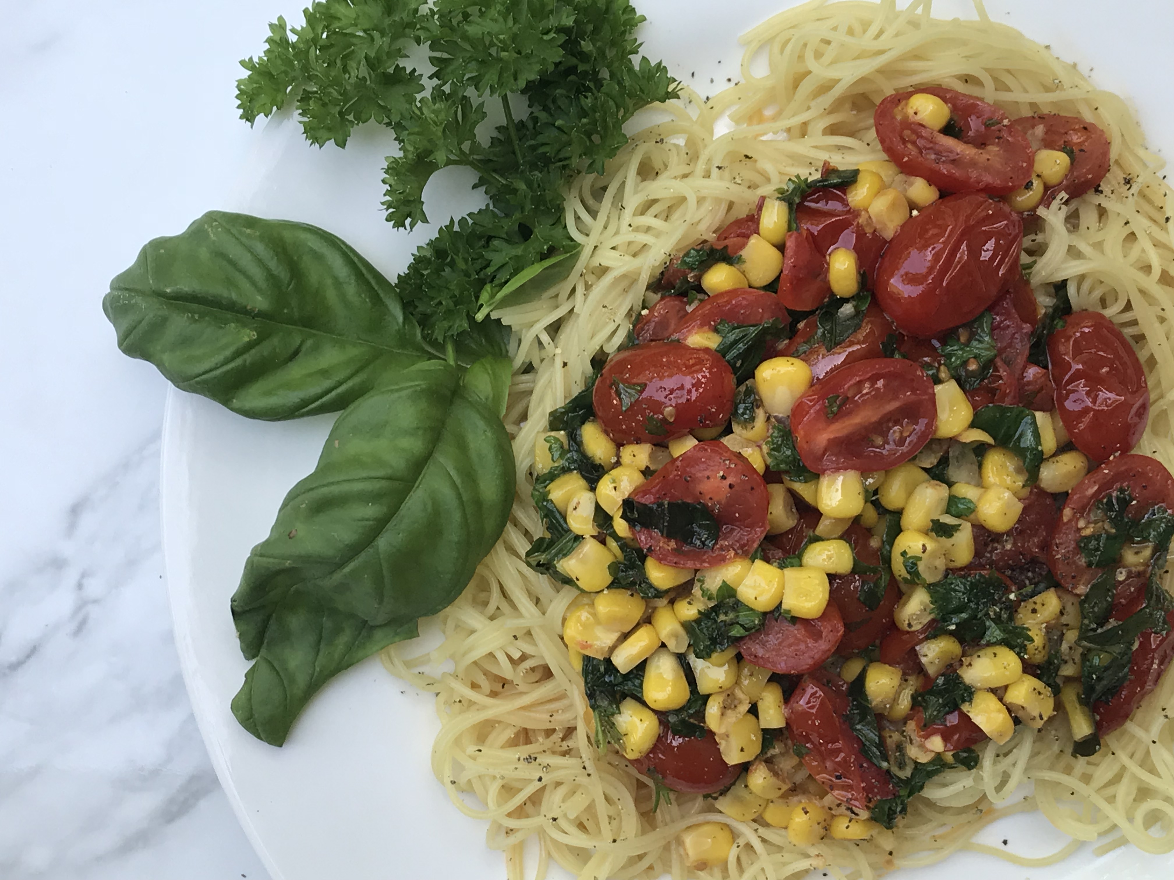 Blistered Tomatoes and Sweet Corn Pasta Magnolias and Meltdowns